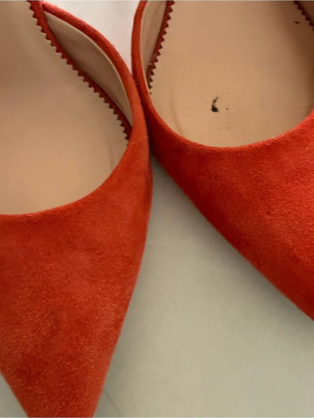J. Crew Women's Orange Suede Pointed-Toe Flats